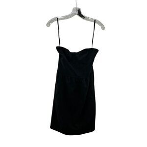 Yellow is Gold Women's Strapless Mini Dress A-Line Black Size Medium Pockets